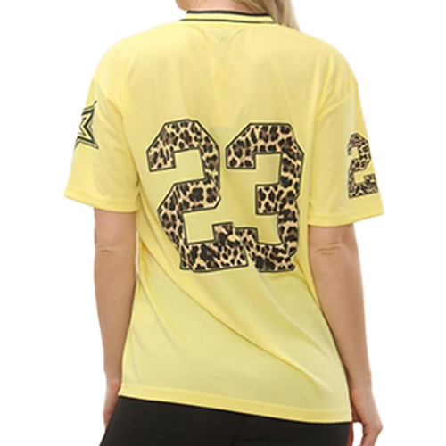 Yellow Leopard Base Print Varsity T-Shirt
