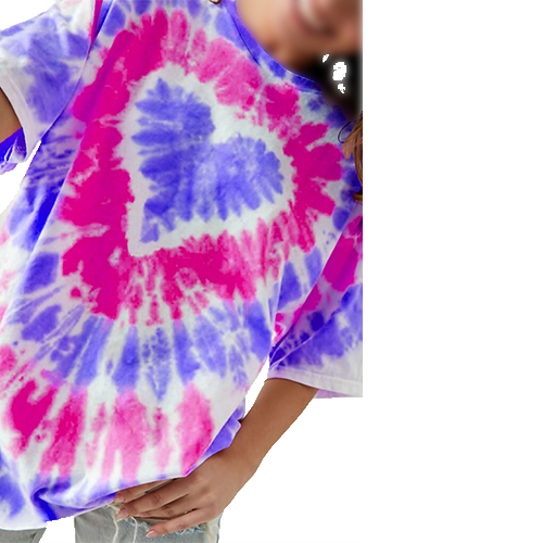 R00034c Tie Dye Heart Tee Dress