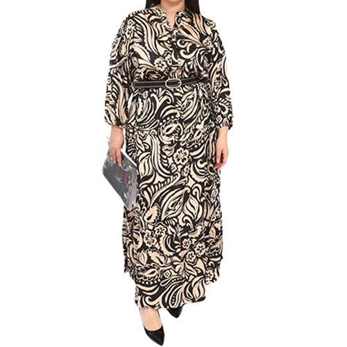 38330117-1264d Floral Print Button Up Tiered Dress