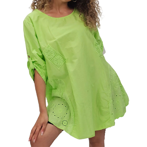 Plain Crochet Patch Pockets Cotton Top