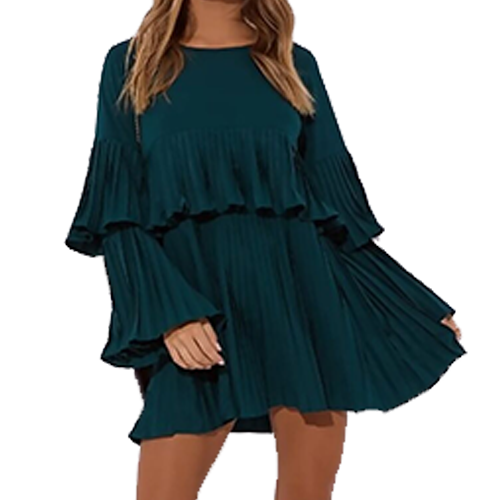 Job Lot Pleated Ruffle Mini Dress